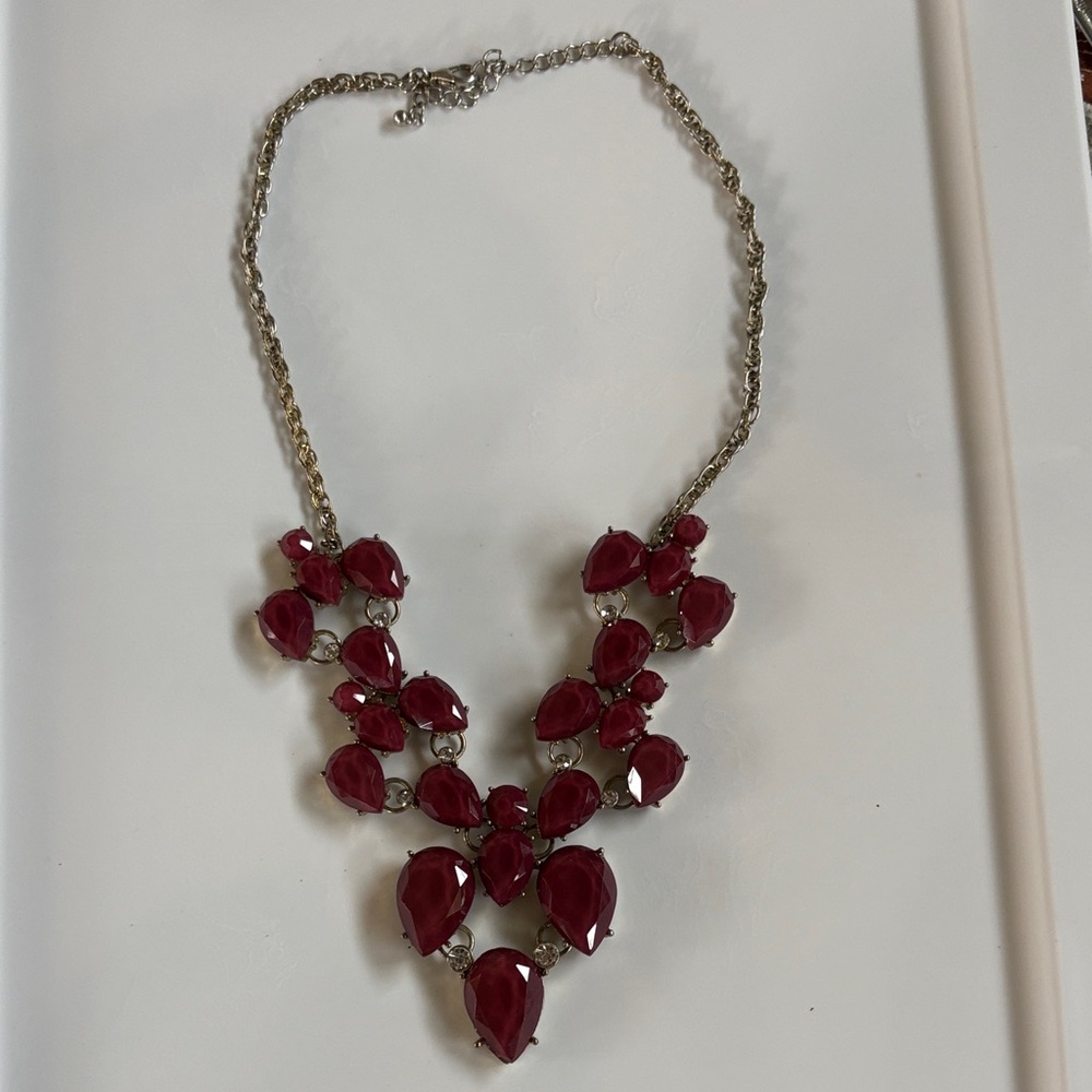 Elegant Red Gemstone Necklace